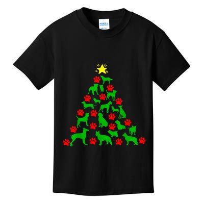 Dog Christmas Tree Dog Christmas Kids T-Shirt