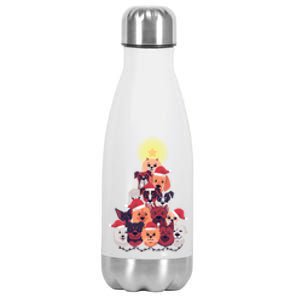 Dogs Christmas Tree Stainless Steel Insulated Water Bottle