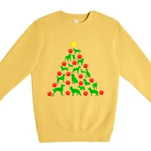 Dog Christmas Tree Dog Christmas Premium Crewneck Sweatshirt