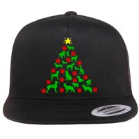 Dog Christmas Tree Dog Christmas Flat Bill Trucker Hat