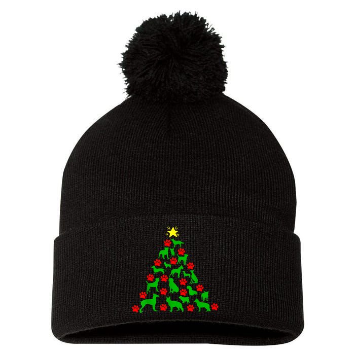 Dog Christmas Tree Dog Christmas Pom Pom 12in Knit Beanie