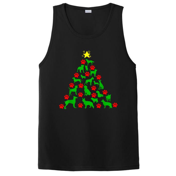 Dog Christmas Tree Dog Christmas PosiCharge Competitor Tank