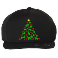 Dog Christmas Tree Dog Christmas Wool Snapback Cap