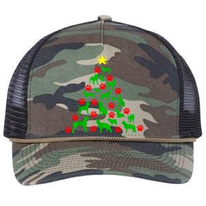 Dog Christmas Tree Dog Christmas Retro Rope Trucker Hat Cap