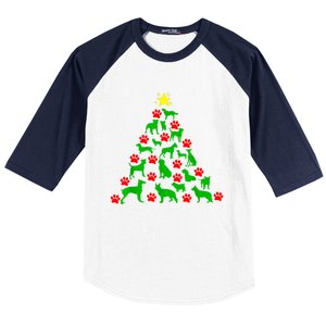 Dog Christmas Tree Dog Christmas Baseball Sleeve Shirt