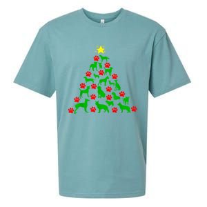 Dog Christmas Tree Dog Christmas Sueded Cloud Jersey T-Shirt