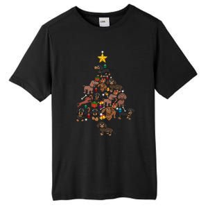 Dachshund Christmas Tree Gift Funny Xmas Dachshund Gift Tall Fusion ChromaSoft Performance T-Shirt