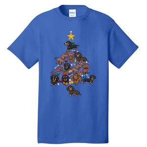 Dachshund Christmas Tree Gift Funny Xmas Dachshund Gift Tall T-Shirt