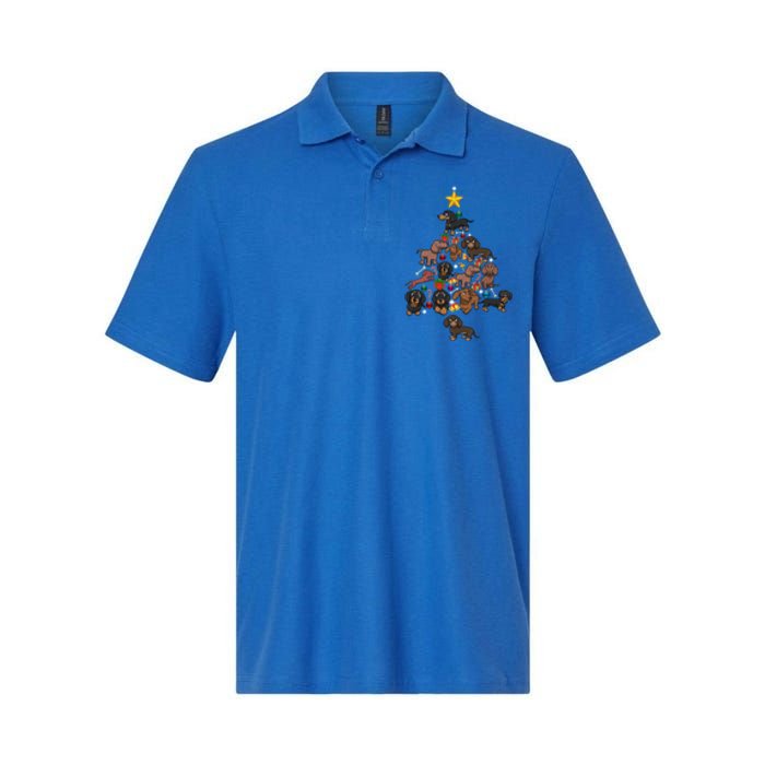 Dachshund Christmas Tree Gift Funny Xmas Dachshund Gift Softstyle Adult Sport Polo