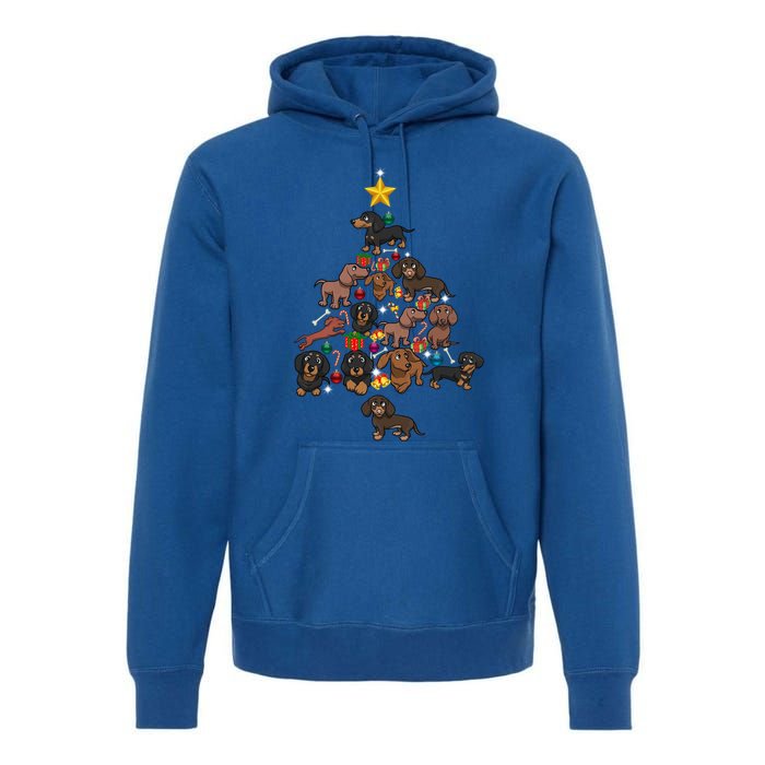 Dachshund Christmas Tree Gift Funny Xmas Dachshund Gift Premium Hoodie