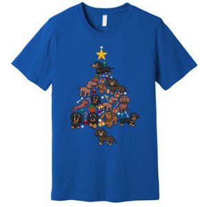 Dachshund Christmas Tree Gift Funny Xmas Dachshund Gift Premium T-Shirt