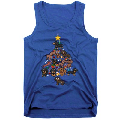 Dachshund Christmas Tree Gift Funny Xmas Dachshund Gift Tank Top