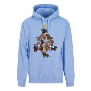 Dachshund Christmas Tree Gift Funny Xmas Dachshund Gift Unisex Surf Hoodie