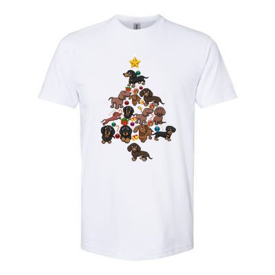 Dachshund Christmas Tree Gift Funny Xmas Dachshund Gift Softstyle CVC T-Shirt