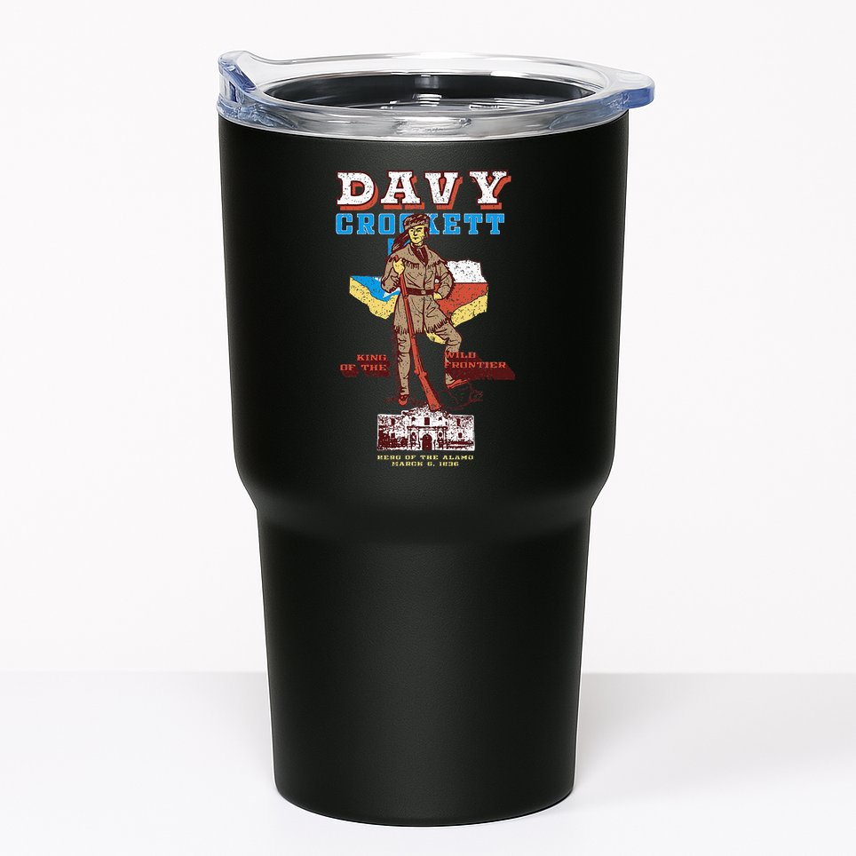 Davy Crockett Texas Alamo Cowboy Vintage Souvenir Tumbler
