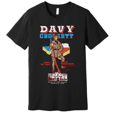 Davy Crockett Texas Alamo Cowboy Vintage Souvenir Premium T-Shirt