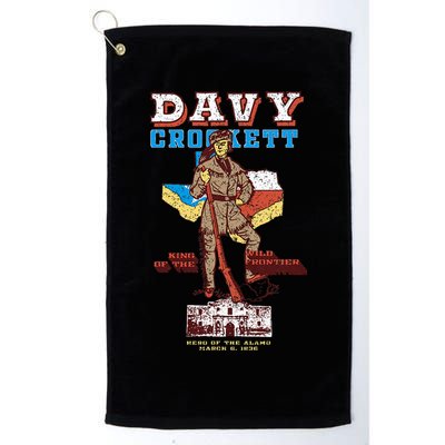 Davy Crockett Texas Alamo Cowboy Vintage Souvenir Golf Towel
