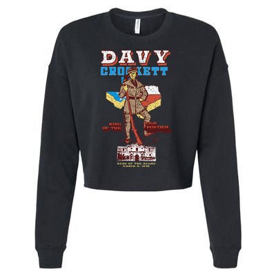 Davy Crockett Texas Alamo Cowboy Vintage Souvenir Cropped Pullover Crew