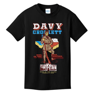 Davy Crockett Texas Alamo Cowboy Vintage Souvenir Kids T-Shirt