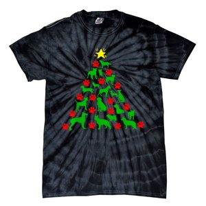 Dog Christmas Tree Dog Christmas Tie-Dye T-Shirt