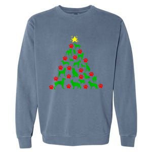 Dog Christmas Tree Dog Christmas Garment-Dyed Sweatshirt