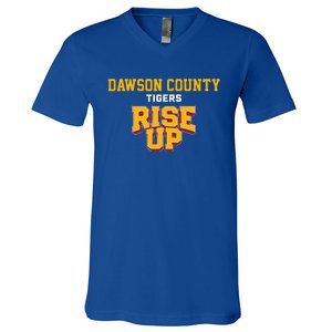 Dawson County Tigers Rise Up Hs V-Neck T-Shirt