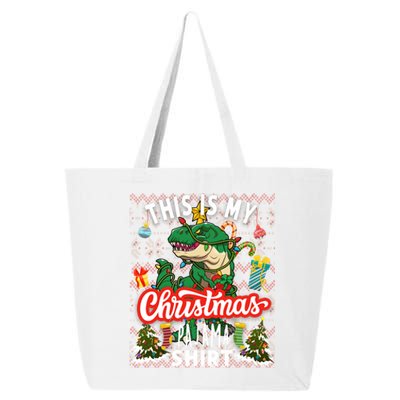 Dinosaur Christmas Tree Rex This Is My Christmas Pajama Gift 25L Jumbo Tote