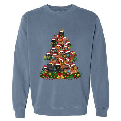 Dachshund Christmas Tree Garment-Dyed Sweatshirt