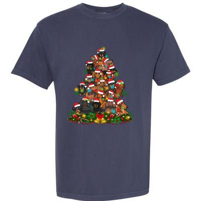 Dachshund Christmas Tree Garment-Dyed Heavyweight T-Shirt