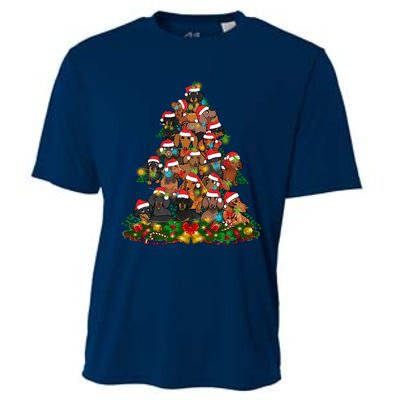 Dachshund Christmas Tree Cooling Performance Crew T-Shirt