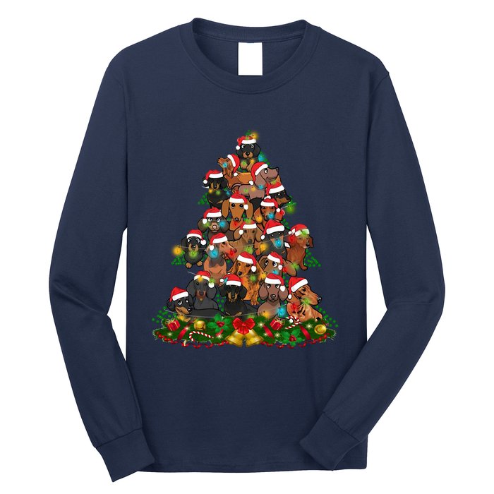 Dachshund Christmas Tree Long Sleeve Shirt