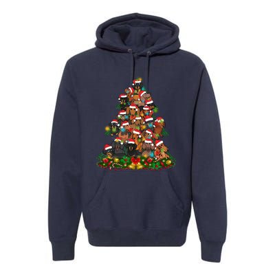 Dachshund Christmas Tree Premium Hoodie