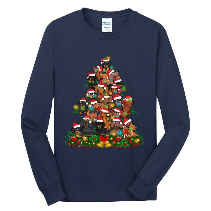 Dachshund Christmas Tree Tall Long Sleeve T-Shirt