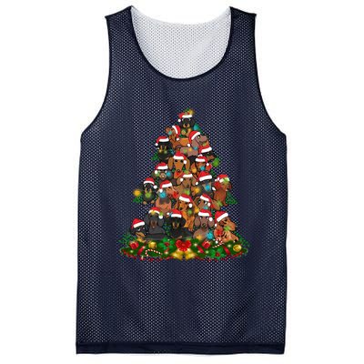 Dachshund Christmas Tree Mesh Reversible Basketball Jersey Tank