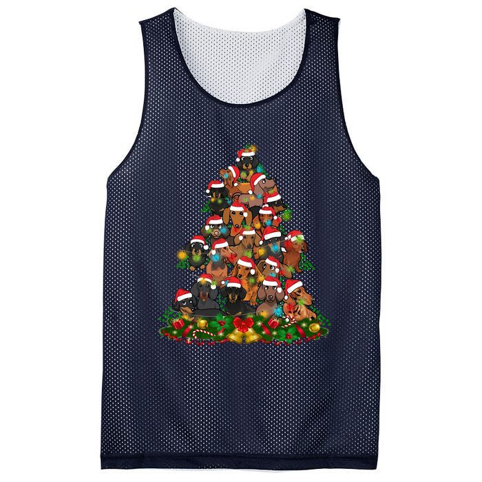 Dachshund Christmas Tree Mesh Reversible Basketball Jersey Tank