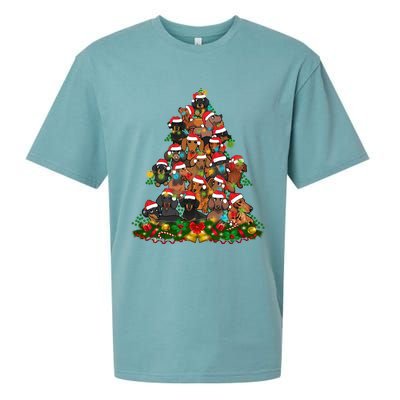 Dachshund Christmas Tree Sueded Cloud Jersey T-Shirt