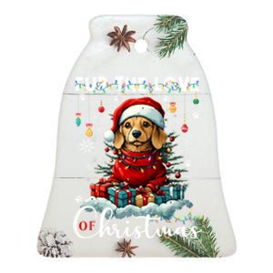 Dachshund Christmas Tree Lights Decorations Dog Lover Xmas Gift Ceramic Bell Ornament