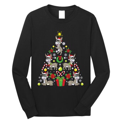 Donkey Christmas Tree Farmer Long Sleeve Shirt