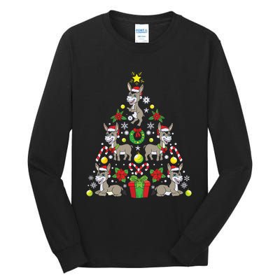 Donkey Christmas Tree Farmer Tall Long Sleeve T-Shirt