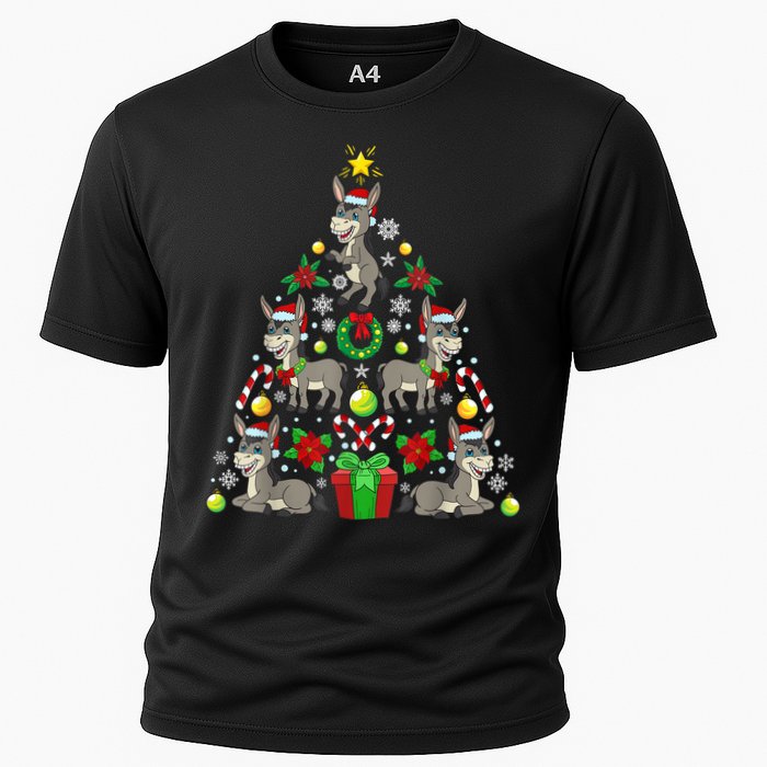 Donkey Christmas Tree Farmer Cooling Performance Crew T-Shirt