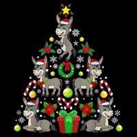 Donkey Christmas Tree Farmer Cooling Performance Crew T-Shirt