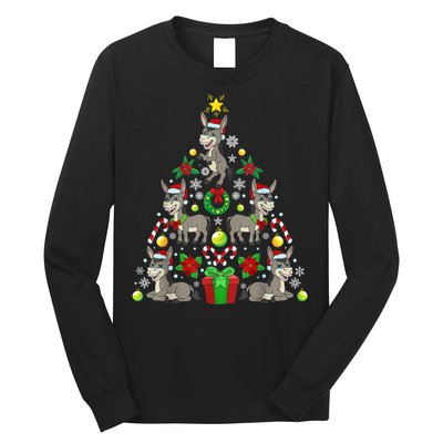 Donkey Christmas Tree Farmer Long Sleeve Shirt