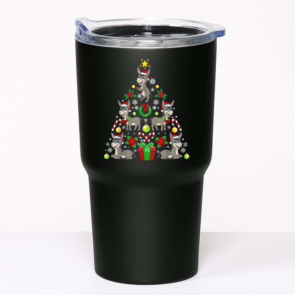 Donkey Christmas Tree Farmer Tumbler