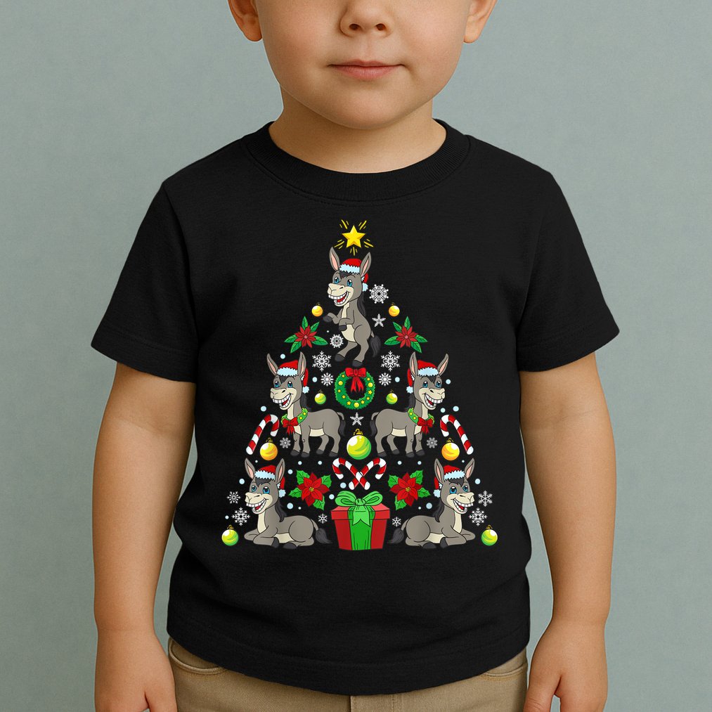 Donkey Christmas Tree Farmer Toddler T-Shirt