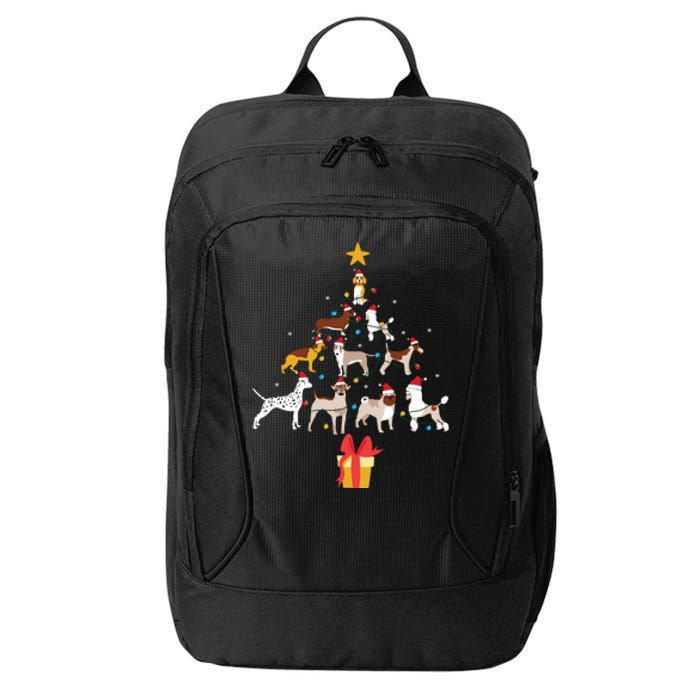 Dog Christmas Tree Lights Dog Lover Funny Xmas City Backpack