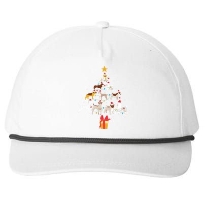 Dog Christmas Tree Lights Dog Lover Funny Xmas Snapback Five-Panel Rope Hat