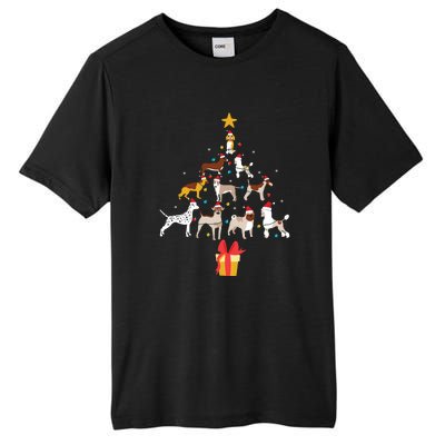 Dog Christmas Tree Lights Dog Lover Funny Xmas Tall Fusion ChromaSoft Performance T-Shirt