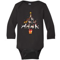 Dog Christmas Tree Lights Dog Lover Funny Xmas Baby Long Sleeve Bodysuit