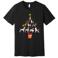 Dog Christmas Tree Lights Dog Lover Funny Xmas Premium T-Shirt