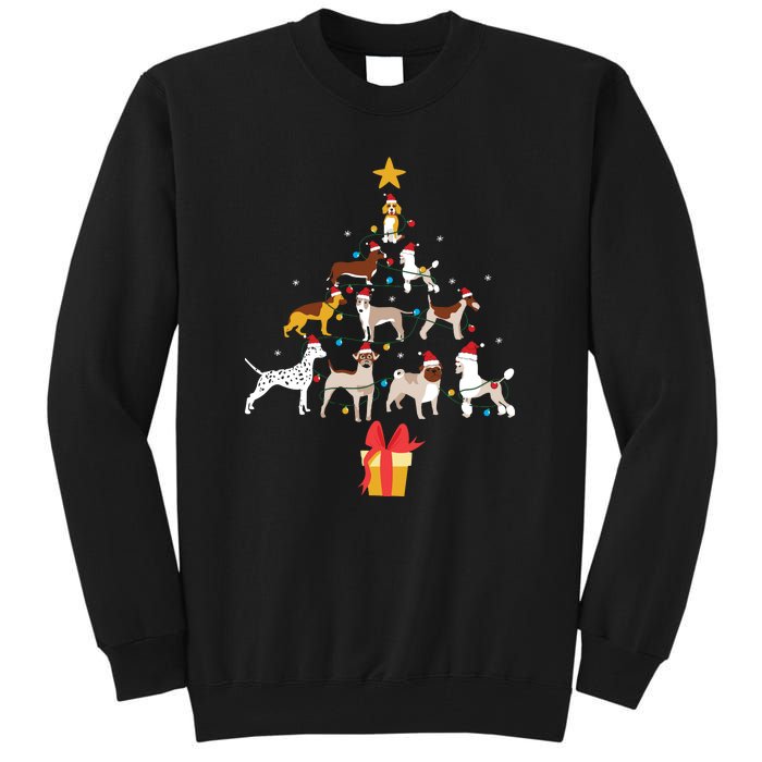 Dog Christmas Tree Lights Dog Lover Funny Xmas Tall Sweatshirt